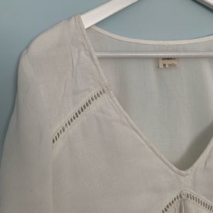 NWT O’Neill Short Sleeve Cream V-Neck Summer Dress